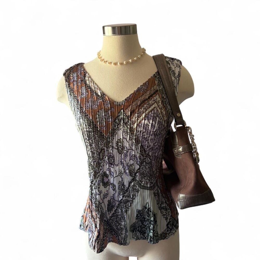 Unbranded Women's Brown and Cream Blouse
